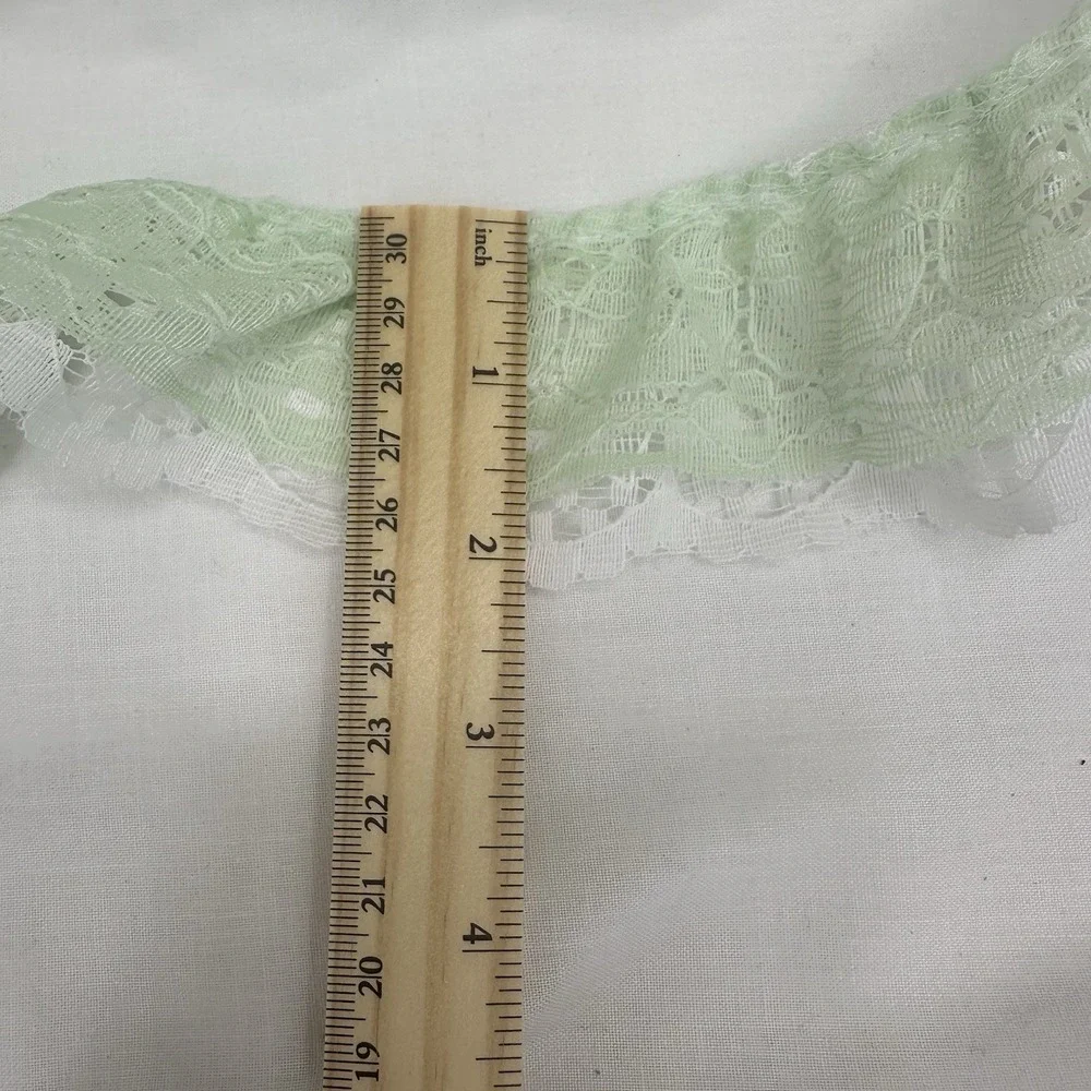 Lot 3 Vintage Lace Trim Eyelet Ruffle Sewing Craft Bulk Double Layer 30-40 Yards